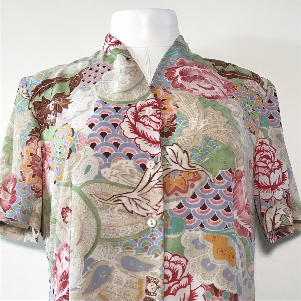 Pendleton Multicolor Pattern Button Down Blouse - image 3